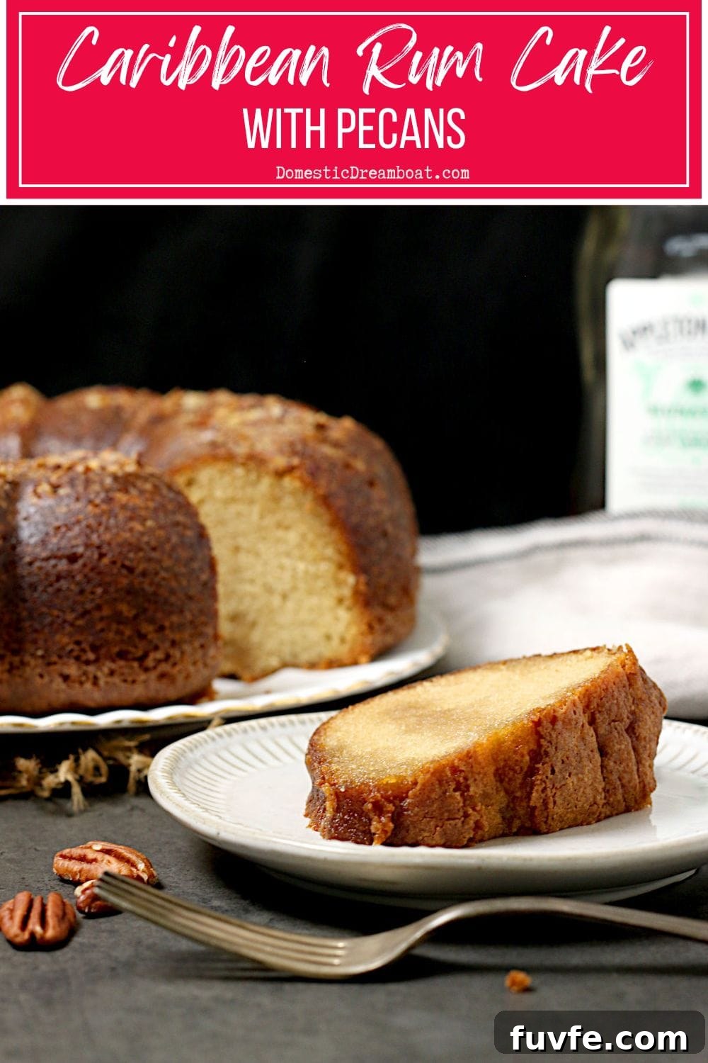 Homemade Caribbean Rum Cake with Toasted Pecans (No Mix) 6 img 23133 9