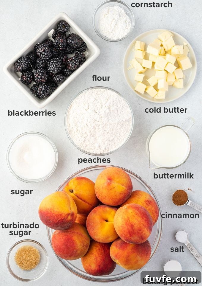 Peach blackberry cobbler recipe ingredients