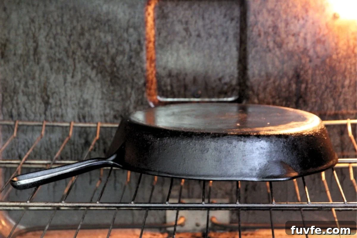 Cast iron skillet upside down in a 400 f oven