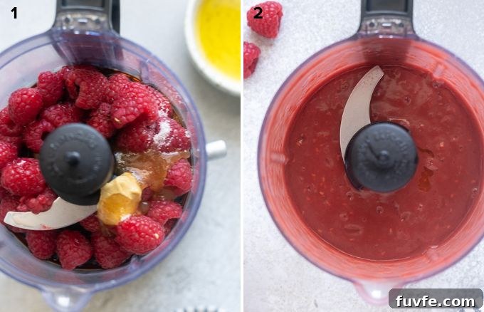 How to make raspberry dressing collage.
