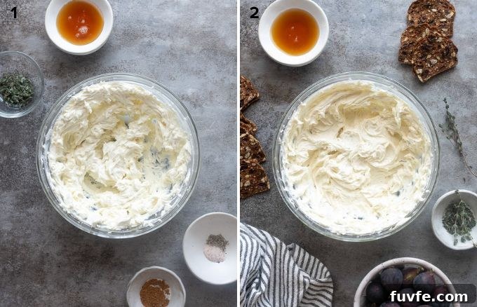 How to make whipped goat cheese with honey.