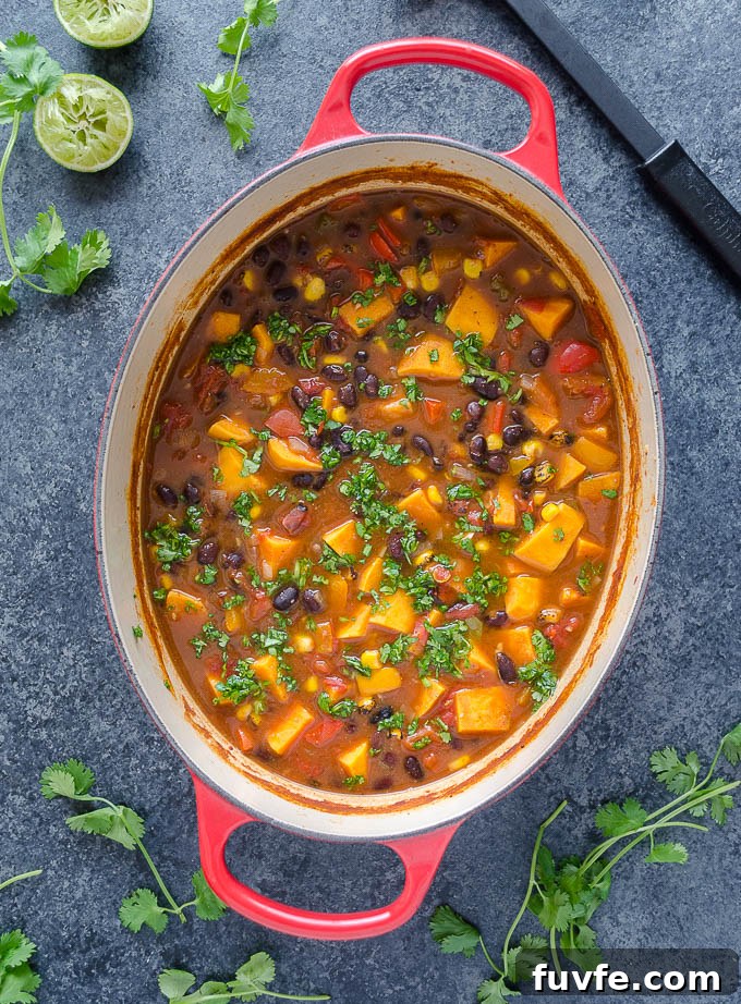 Vegetarian tortilla soup in a Dutch oven