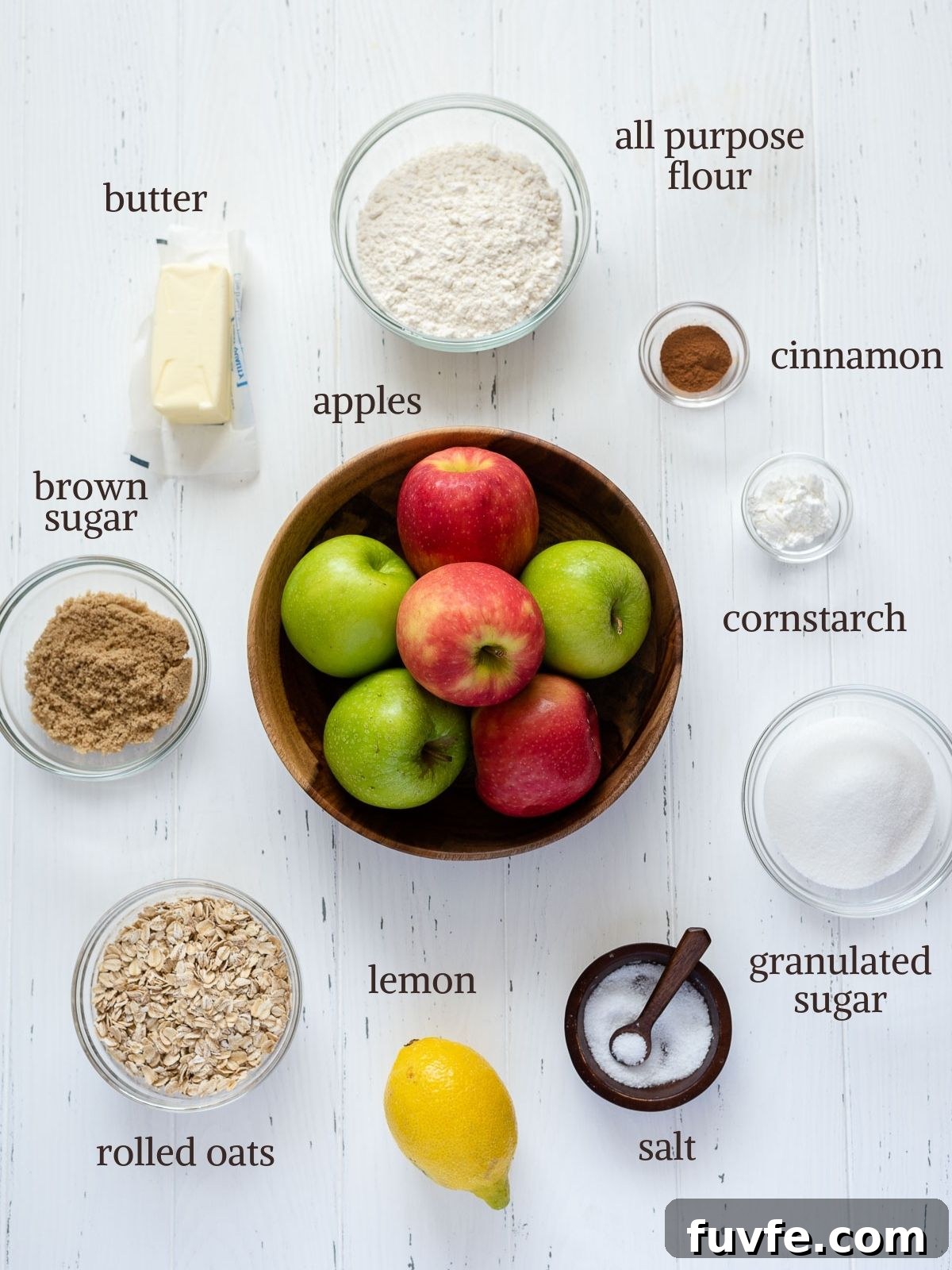 Classic Apple Crisp Recipe with Crunchy Oat Topping 3 Apple crisp recipe ingredients
