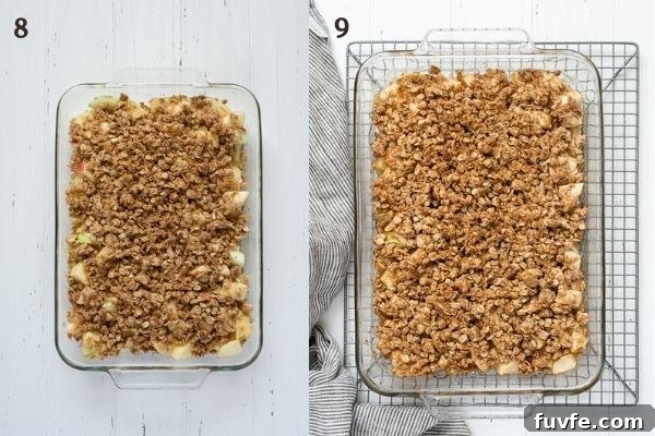 Classic Apple Crisp Recipe with Crunchy Oat Topping 7 How to make apple crisp process collage