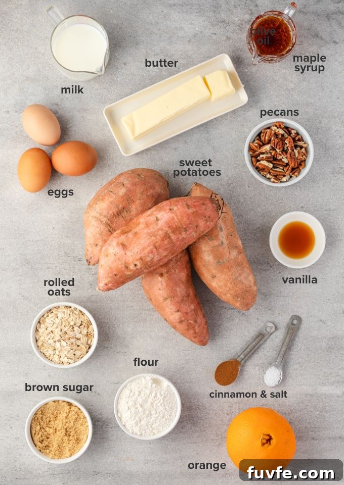 Sweet Potato Casserole with Brown Sugar Streusel 4 Sweet potato casserole recipe ingredients