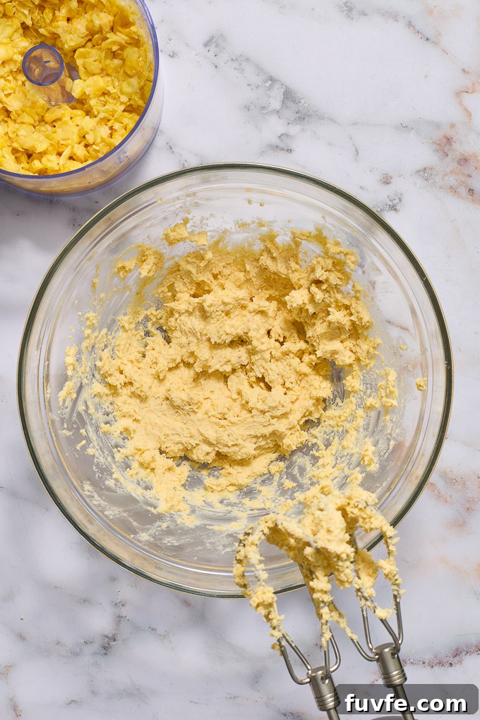 Creamed butter for sweet corn cake.