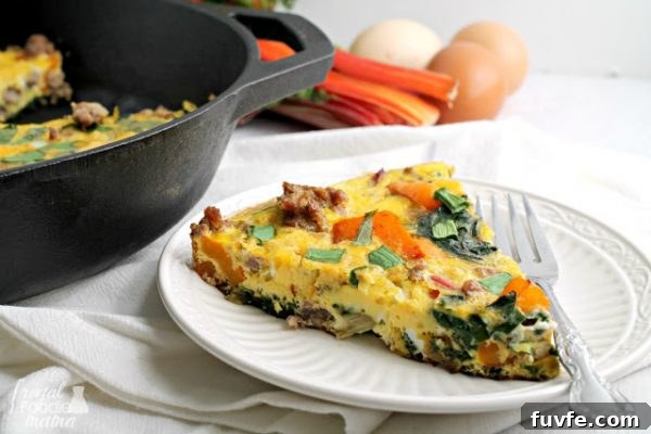 Farmers market frittata on white plate