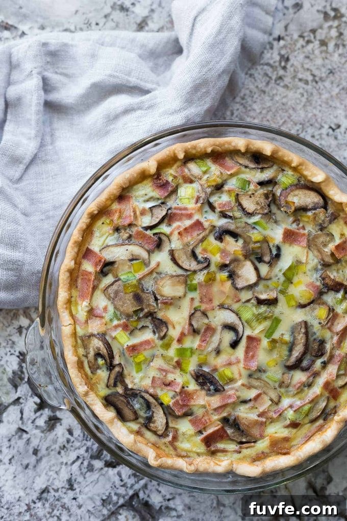 Meal prep quiche in pie pan
