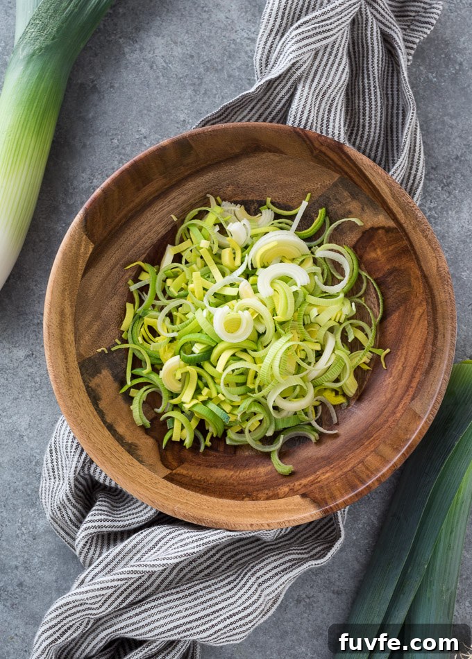 23 Leek Recipes With Buying, Storing and Cooking Tips 6 Sliced leeks in a bowl