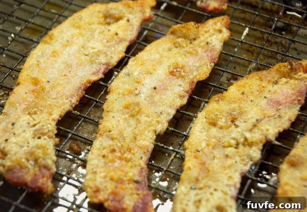 Mountaintop bacon on pan