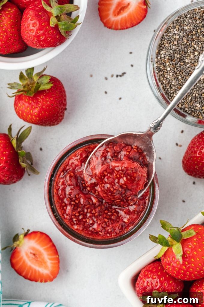 No-Cook Chia Seed Jam Recipe 3 Spoonful of strawberry chia seed jam