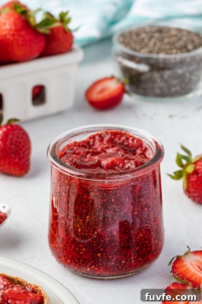 No-Cook Chia Seed Jam Recipe 6 Chia seed jam in a jar