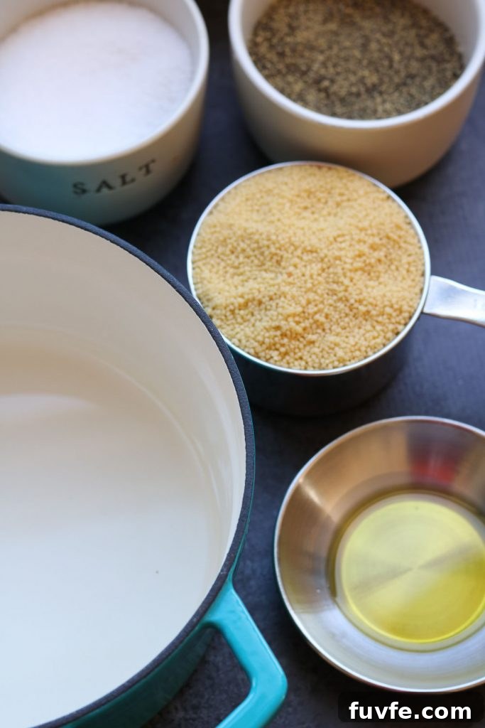 Perfect Couscous: Simple Stovetop and Instant Pot Cooking Guide 3 ingredients for couscous
