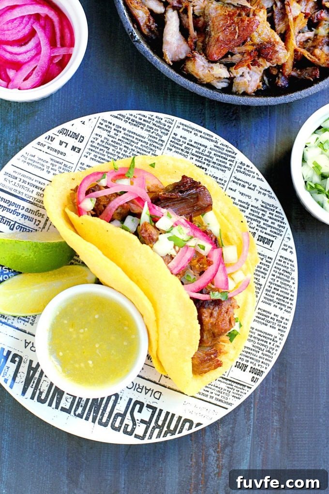 Slow roasted carnitas with salsa verde