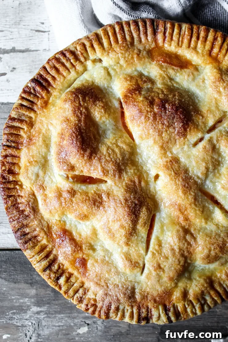 Overhead of baked pie.