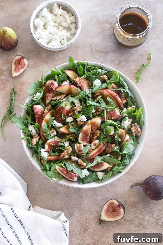Fig and goats cheese salad with balsamic dressing