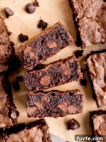 Top view of sourdough brownies.