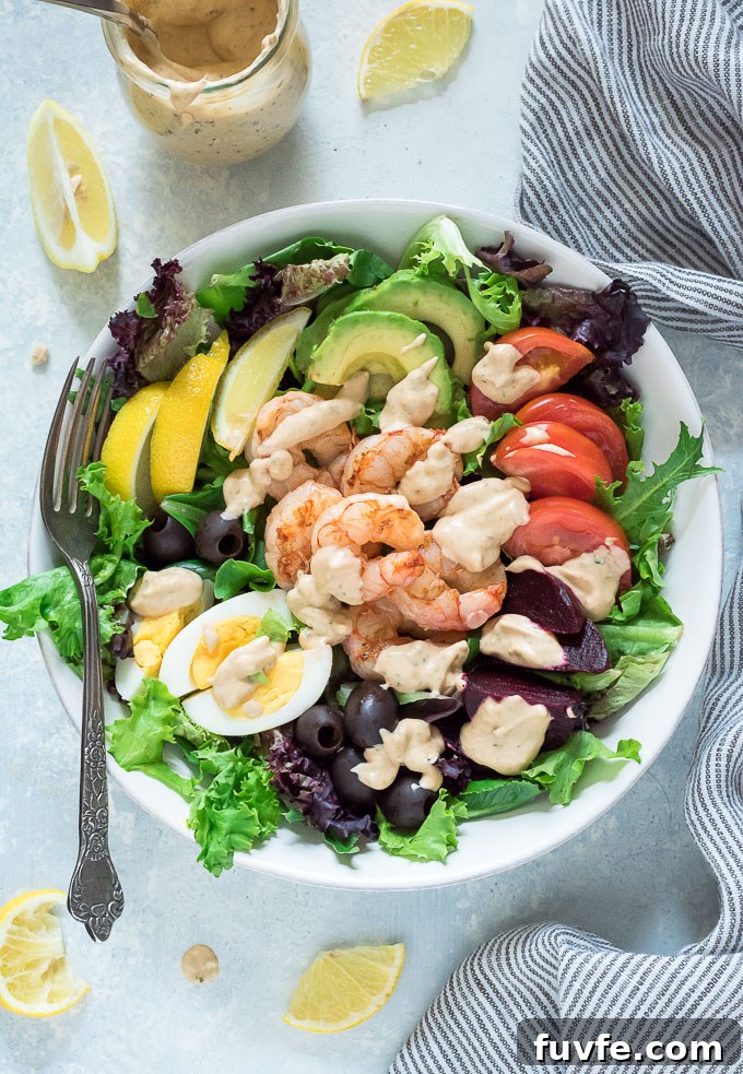 Shrimp louie salad recipe with fork