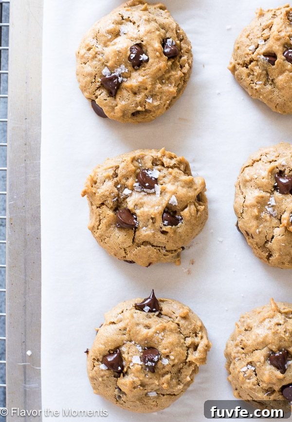 Flourless peanut butter cookies on baking sheet