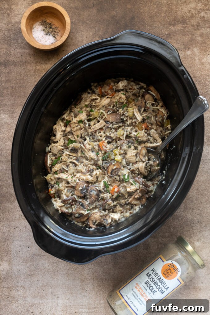 Slow Cooker Creamy Chicken and Wild Rice Casserole 7 Crock Pot chicken and wild rice casserole.