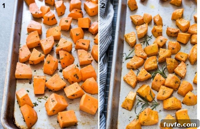 Oven Roasted Sweet Potatoes Recipe with Garlic and Herbs 4 How to make roasted sweet potatoes