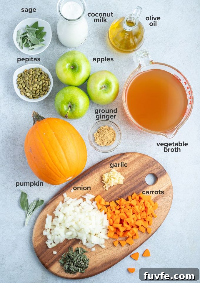 Roasted Pumpkin and Apple Soup with Warm Spices 4 Roasted pumpkin soup ingredients