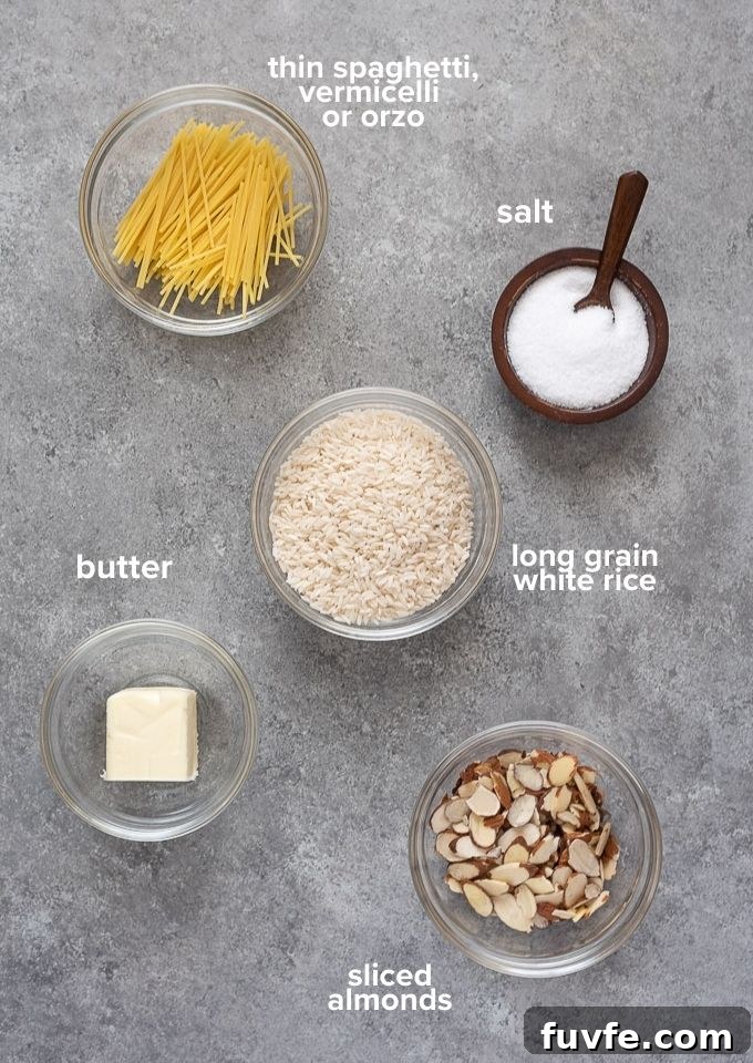 Fragrant Almond Rice Pilaf Recipe with Toasted Almonds 4 Almond Rice Pilaf Recipe ingredients