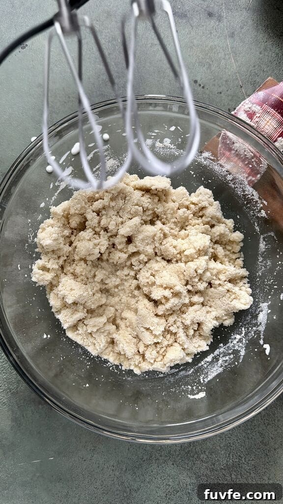Combining and mixing the ingredients together.