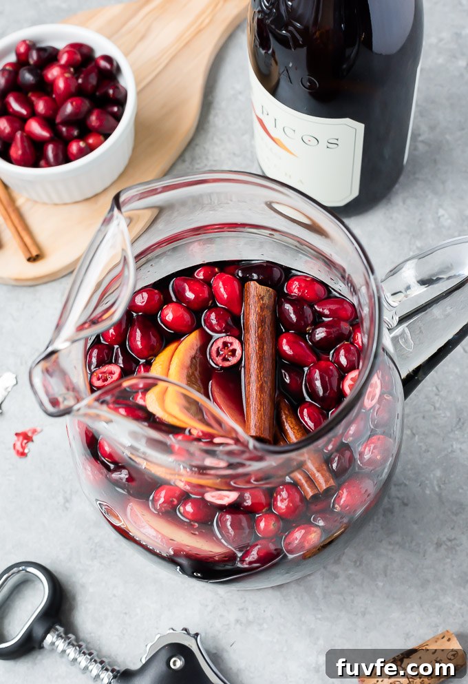 Cranberry Sangria Recipe for Holiday Parties 6 Pitcher of cranberry sangria