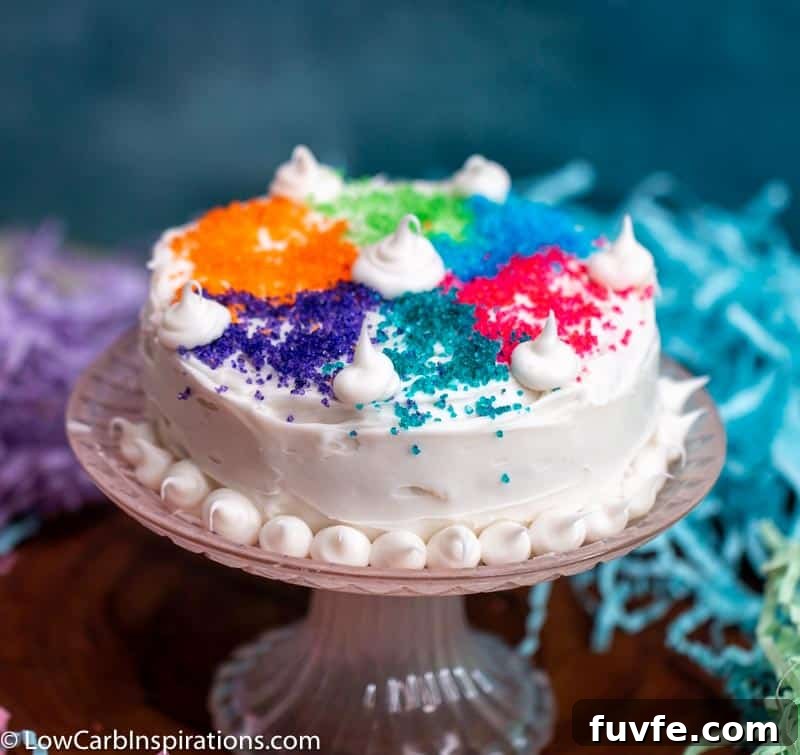 Keto Birthday Cake Chaffle with sugar free keto sprinkles that are homemade!