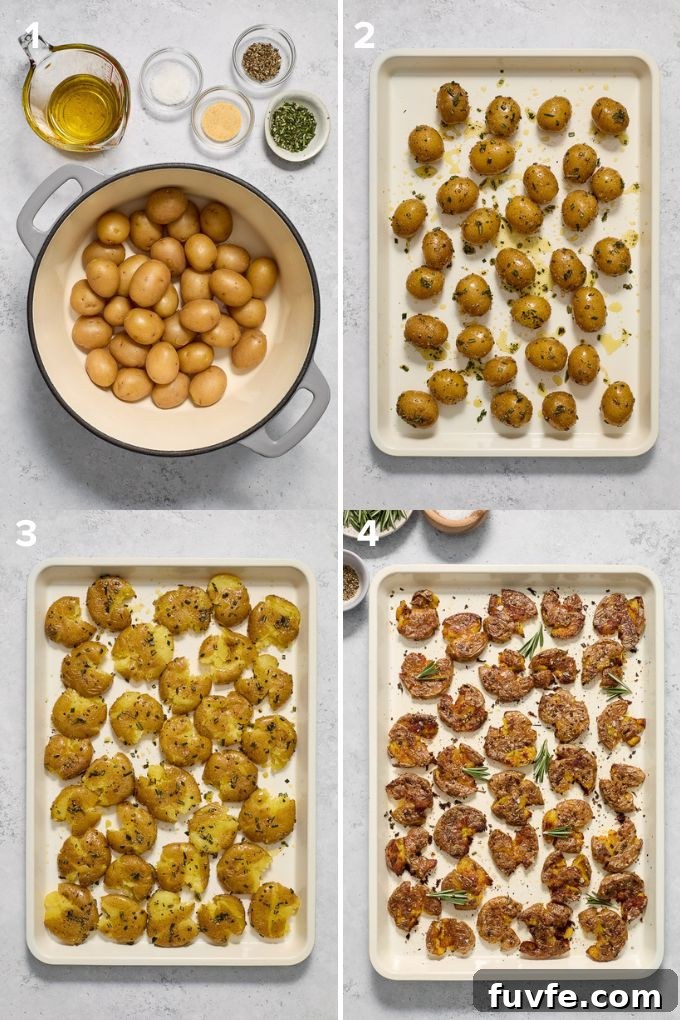 Crispy Smashed Potatoes with Garlic and Herbs 5 How to make smashed roasted potatoes.