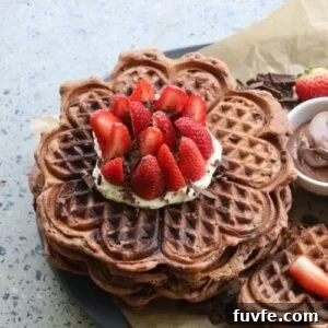 15 Irresistible Chocolate Sourdough Recipes to Try Today 8 SOURDOUGH CHOCOLATE WAFFLES - RECIPE FEATURE IMAGE