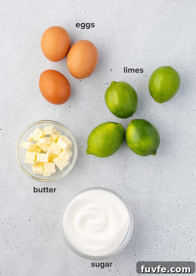 Lime curd recipe ingredients
