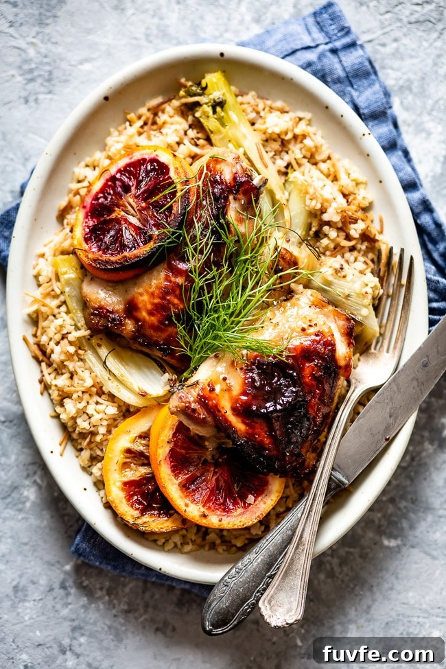 Roasted orange chicken with fennel