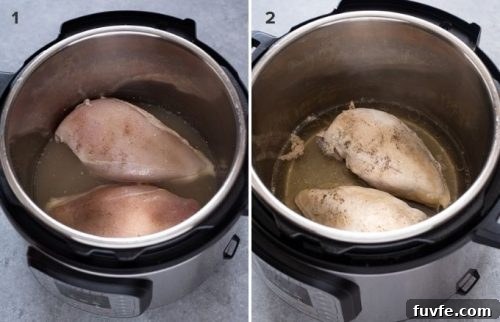 How to Make Shredded Chicken in the Instant Pot 9 Instant pot shredded chicken before and after cooking
