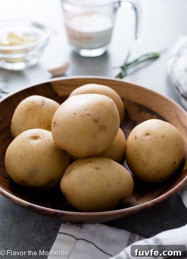 Bowl of yukon gold potatoes