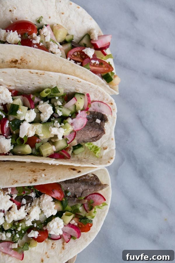 Radish Recipes: Over 20 Ideas and a Produce Guide 23 Three steak tacos with radish slaw