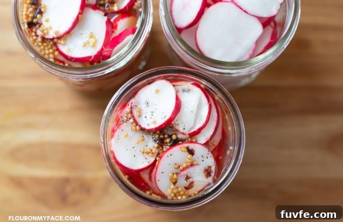 Radish Recipes: Over 20 Ideas and a Produce Guide 24 Three jars of pickled radishes