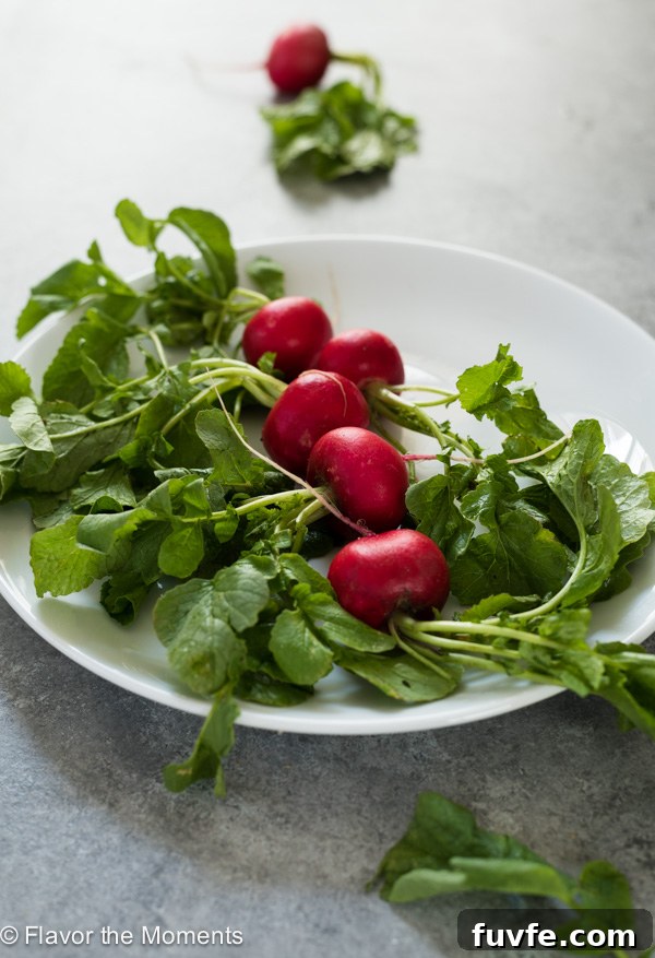 Radish Recipes: Over 20 Ideas and a Produce Guide 3 Radishes on a round white plate