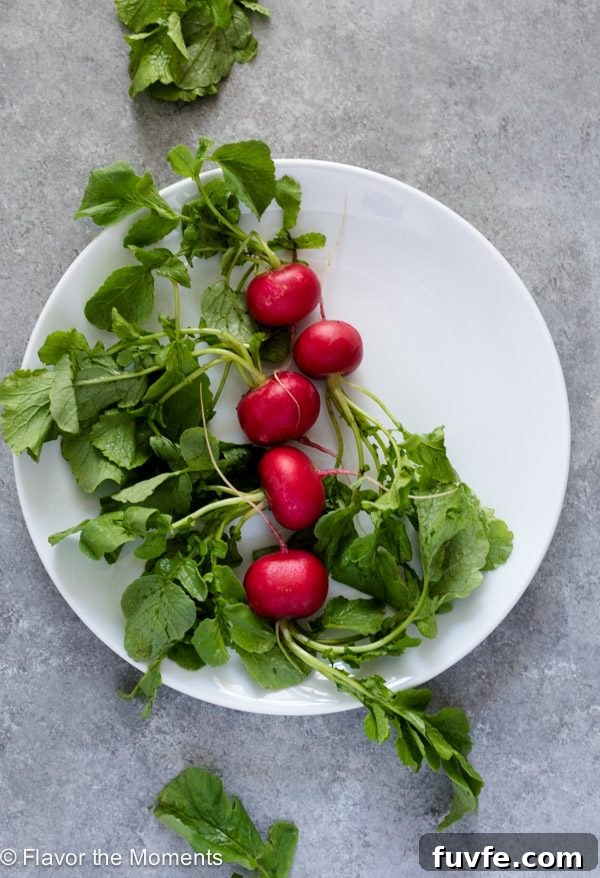 Radish Recipes: Over 20 Ideas and a Produce Guide 4 Radishes on a white plate