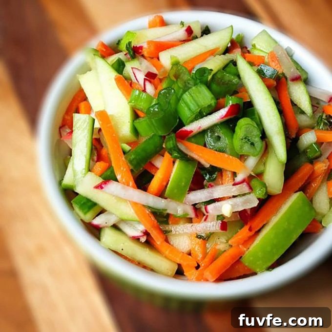 Radish Recipes: Over 20 Ideas and a Produce Guide 5 A white dish of apple radish slaw