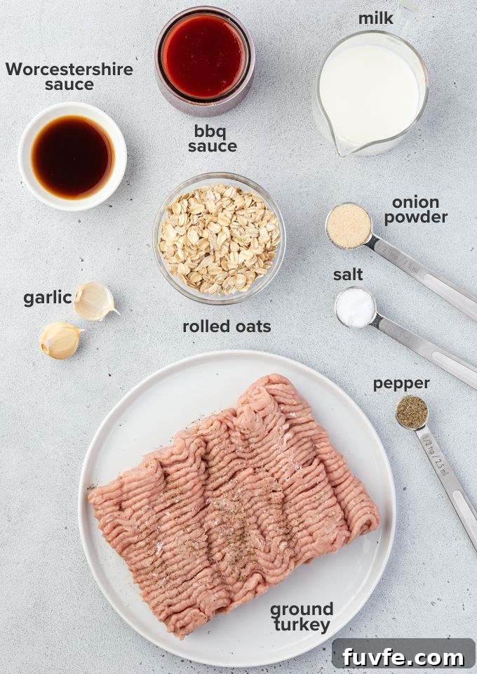 Smoky Barbecue Turkey Meatloaf with Oats 4 turkey meatloaf recipe ingredients