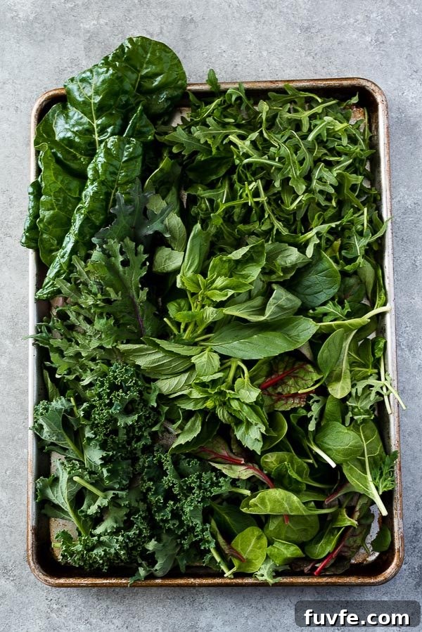 Pesto Sauce Recipe Using Any Greens 4 Greens on a baking sheet