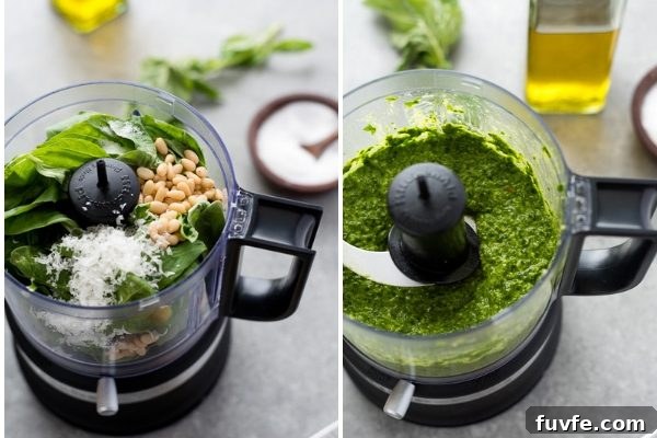 Pesto Sauce Recipe Using Any Greens 6 a photo collage showing how to make pesto sauce from scratch