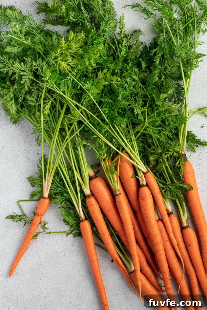 Carrots with carrot greens.