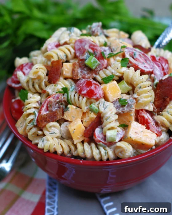 Easy, Creamy Bacon Salad with Homemade Ranch