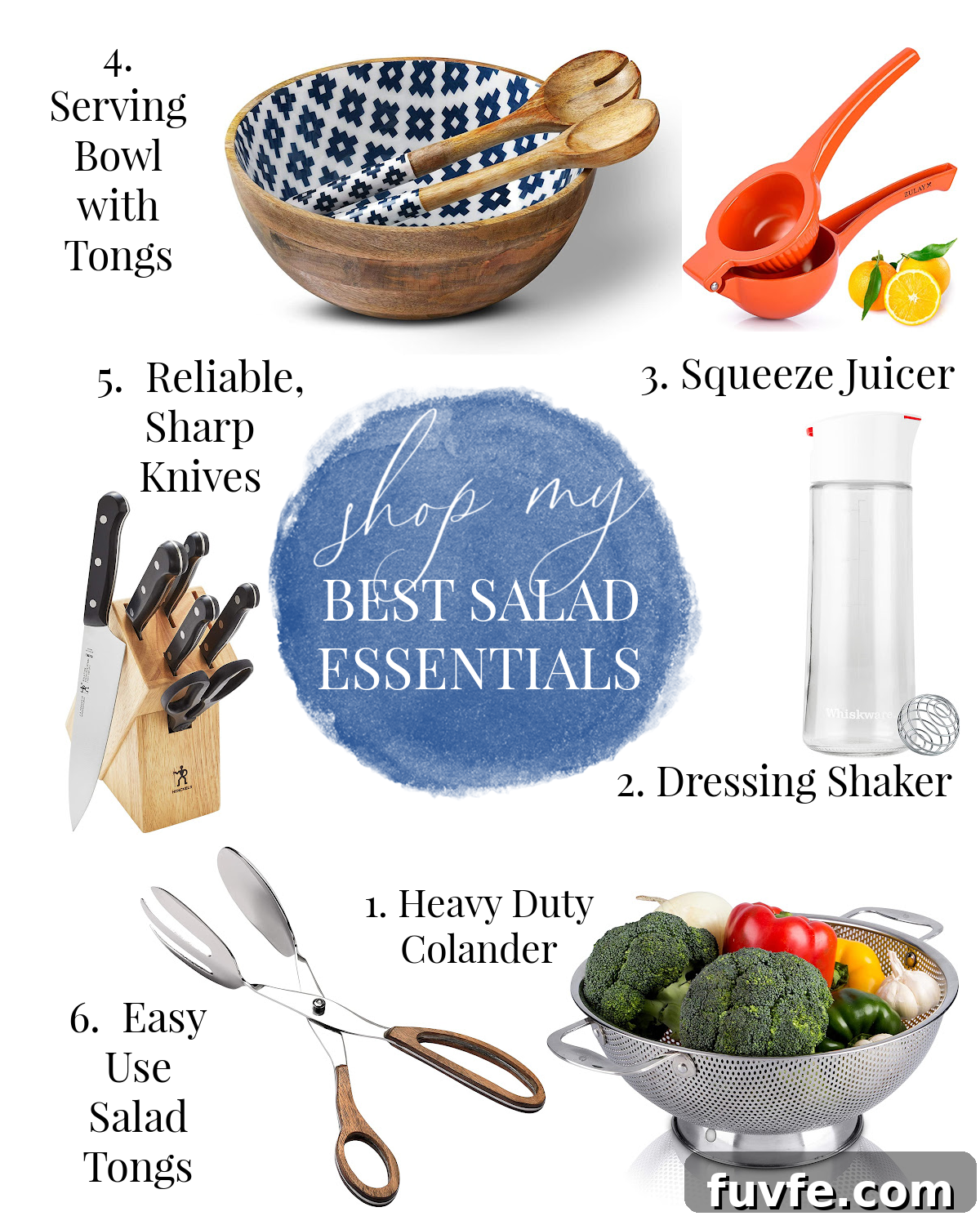 Shop my best salad essentials collage with affiliate links to follow