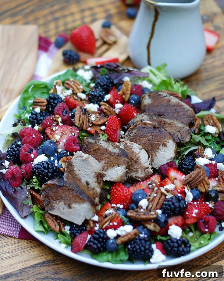 Summer Berry Salad with Pork medallions
