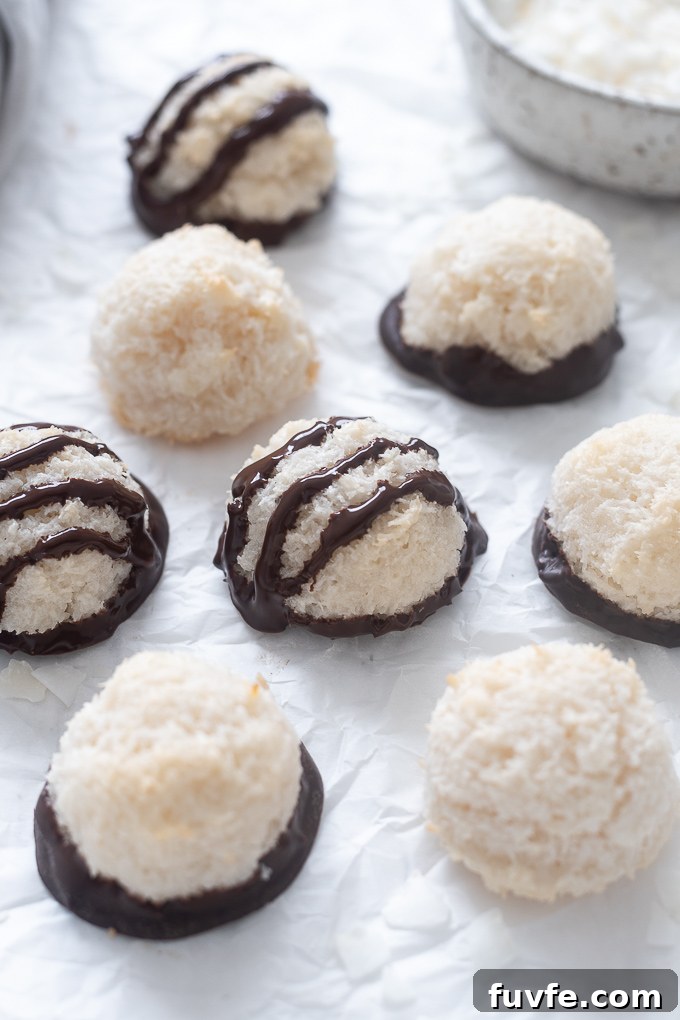 Coconut macaroons on parchment paper