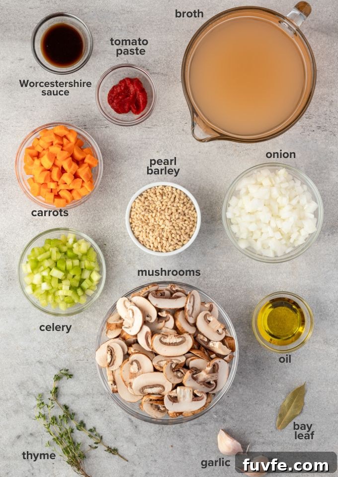 Mushroom barley soup recipe ingredients